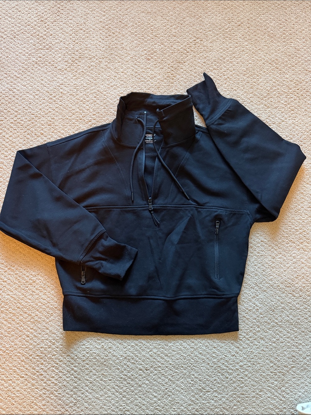 Old Navy Men's Black Half-Zip Funnel Neck Sweater